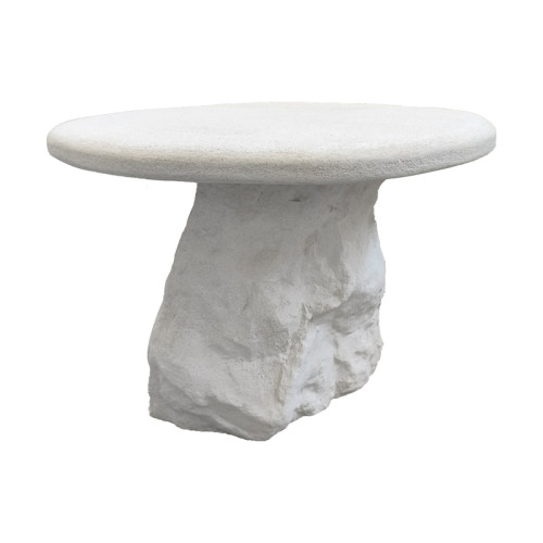 Side table Zinol pakoworld mdf-polyresin white D58x41cm