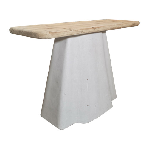 Console table Loberta pakoworld fir wood-mdf in natural-ecru color 120x38x81cm