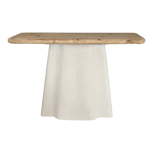 Console table Loberta pakoworld fir wood-mdf in natural-ecru color 120x38x81cm