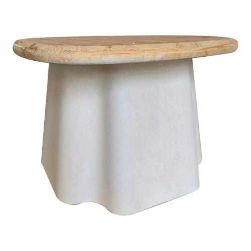 Coffee table Loberta pakoworld fir wood-mdf in natural-ecru color D60x43cm