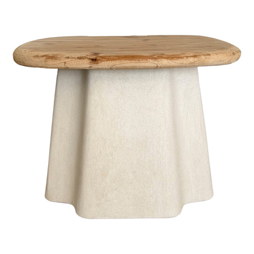 Coffee table Loberta pakoworld fir wood-mdf in natural-ecru color D60x43cm