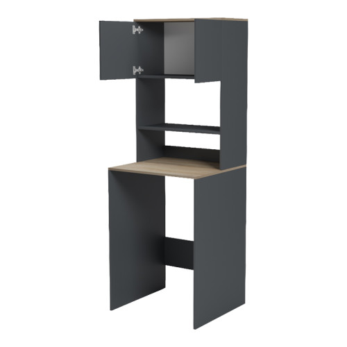 Office desk with bookcase Chaxe pakoworld anthracite-sonoma 65x32.5x183.6cm