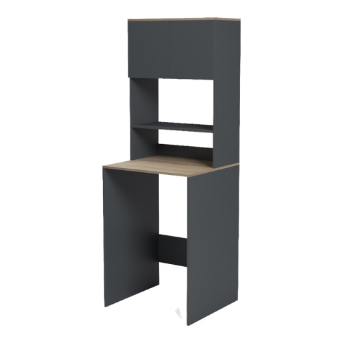 Office desk with bookcase Chaxe pakoworld anthracite-sonoma 65x32.5x183.6cm