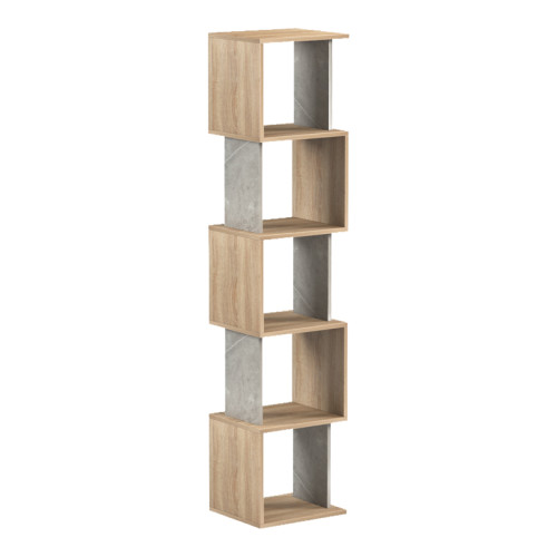 Cubik pakoworld sonoma with grey beige marble look bookcase 35x30x161cm