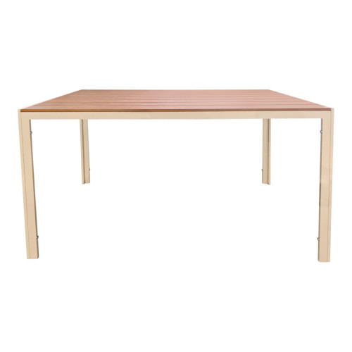 Nares table pakoworld aluminum cappuccino-plywood natural coor 140x80x72.5cm