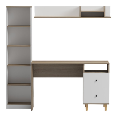 Office unit Kontor pakoworld sonoma-white 160x50x162cm