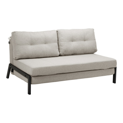 2-seater sofa - bed Fancy pakoworld fabric beige-black metal legs 150x98x70cm