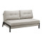 2-seater sofa - bed Fancy pakoworld fabric beige-black metal legs 150x98x70cm