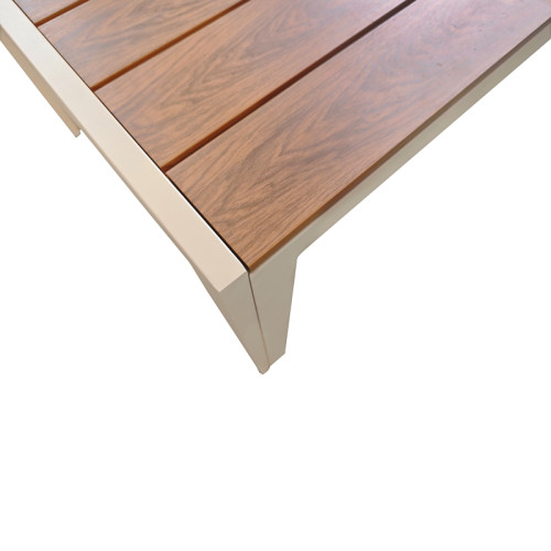 Nares table pakoworld aluminum cappuccino-plywood natural coor 180x90x72.5cm