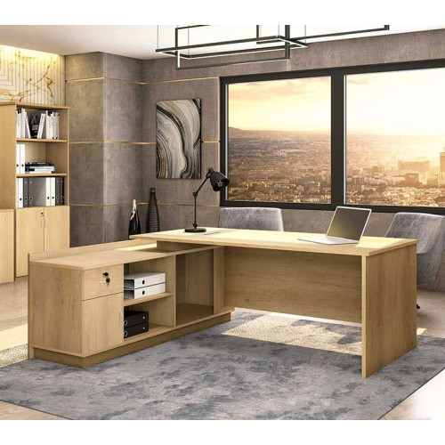Мениджърско L-образно бюро Amazon DIOMMI sonoma 180x160x76cm Мениджърско L-образно бюро Amazon DIOMMI sonoma 180x160x76cm