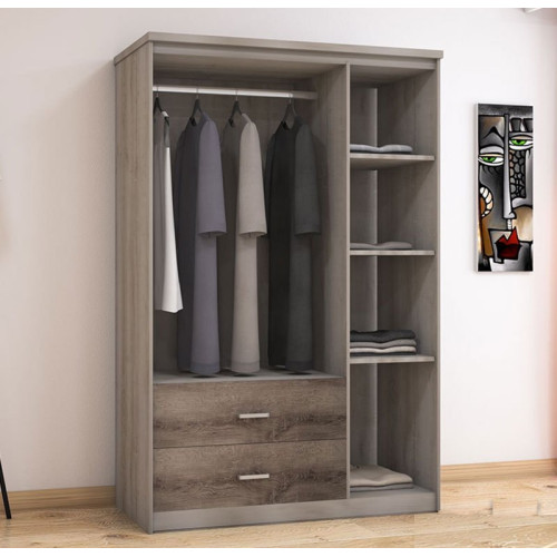 Гардероб Olympus DIOMMI с 3 врати и чекмеджета+огледало в цвят castillo-toro 120x57x183 Гардероб Olympus DIOMMI с 3 врати и чекмеджета+огледало в цвят castillo-toro 120x57x183