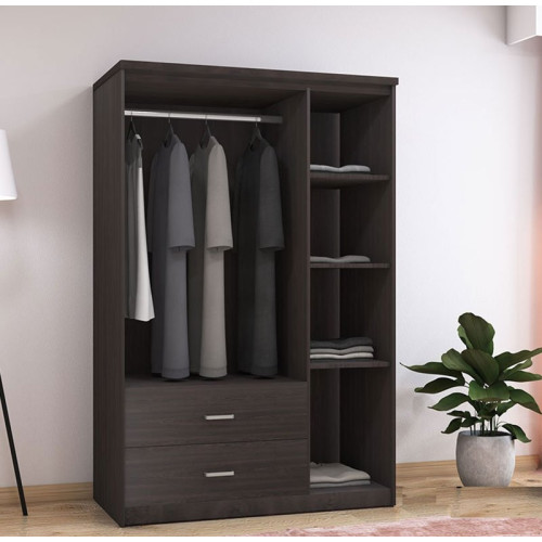 Wardrobe Olympus DIOMMI with 3 doors and drawers+mirror in wenge colour 120x57x183 Wardrobe Olympus DIOMMI with 3 doors and drawers+mirror in wenge colour 120x57x183