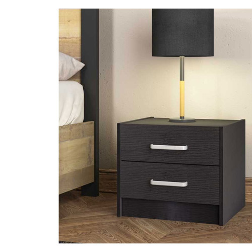 Нощно шкафче Olympus DIOMMI с 2 чекмеджета цвят венге 47,5x40,5x40,5