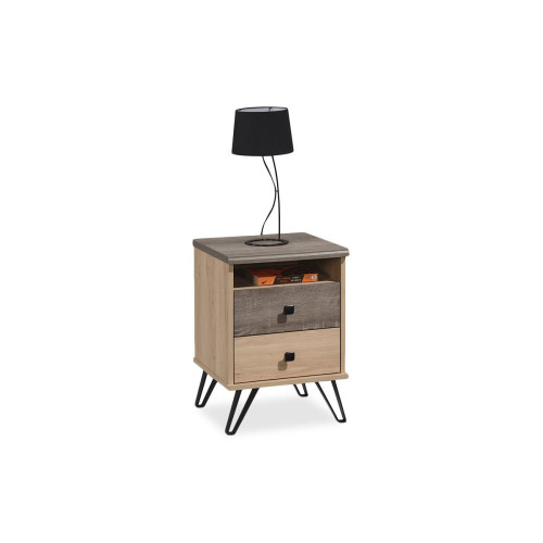 Нощно шкафче Bruno DIOMMI с 2 чекмеджета в цвят viscount - toro 39,5x39,5x56,5см Нощно шкафче Bruno DIOMMI с 2 чекмеджета в цвят viscount - toro 39,5x39,5x56,5см