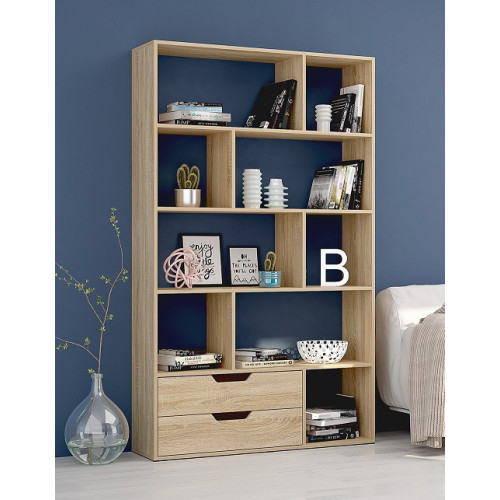 Bookcase with shelves and drawers Apolo2 110x32x185 DIOMMI 31-043 Bookcase with shelves and drawers Apolo2 110x32x185 DIOMMI 31-043