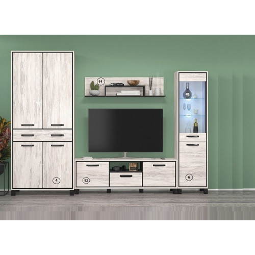Модулна ТВ секция Евелин1 285x52x208 DIOMMI 31-059 Модулна ТВ секция Евелин1 285x52x208 DIOMMI 31-059