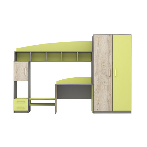 Секция за детска стая TOMAS grafit/norte/green DIOMMI 31-066