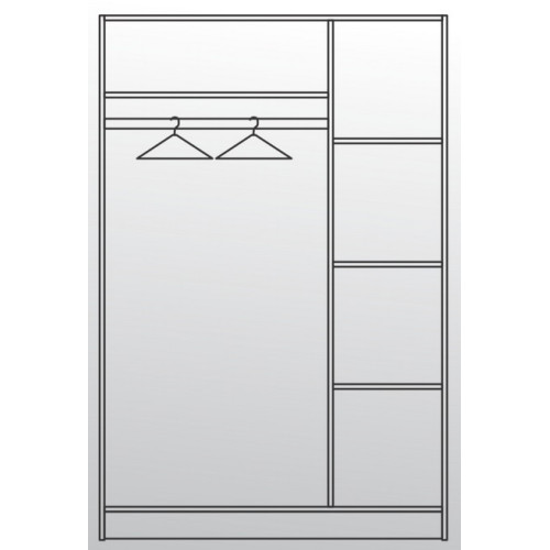 Трикрилен гардероб с огледало Аполо3 120x52x181 DIOMMI 33-013 Трикрилен гардероб с огледало Аполо3 120x52x181 DIOMMI 33-013