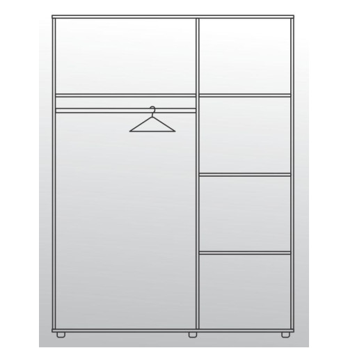 Two door wardrobe with sliding doors Apolo4 150x59x200 DIOMMI 33-138 Two door wardrobe with sliding doors Apolo4 150x59x200 DIOMMI 33-138