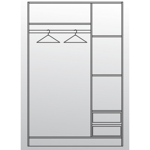 Three door wardrobe Apolo2 120x52x181 DIOMMI 33-010 Three door wardrobe Apolo2 120x52x181 DIOMMI 33-010