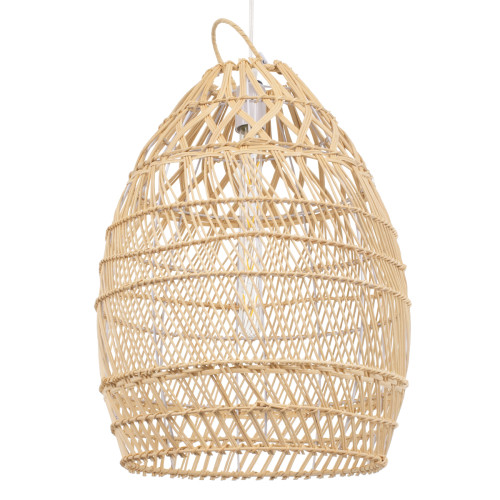  TAHITI 00710 Vintage Κρεμαστό Φωτιστικό Οροφής Μονόφωτο Μπεζ Ξύλινο Bamboo Φ38 x Y50cm