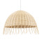  JAKARTA 00712 Ретро висяща таванна лампа Единична светлобежова дървена плетена бамбукова камбана Φ50 x H36cm