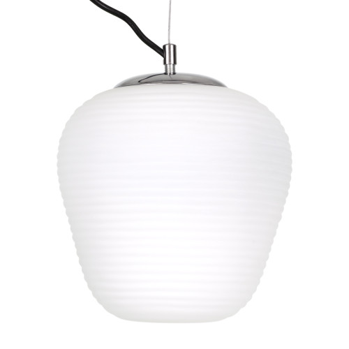 FREYA 00746 Модерна висяща таванна лампа с единична светлина, бяло стъкло Φ20 x H23cm