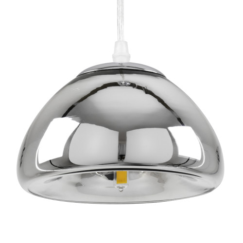CRISTIN 00756 Модерна висяща таванна лампа Единична лампа 1 x G4 AC 230V Сребристо-никелово стъкло Φ18 x H13cm