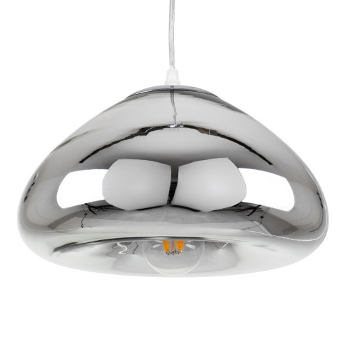 CRISTIN 00759 Модерна висяща таванна лампа Единична светлина сребърно никелово стъкло Φ30 x H19cm