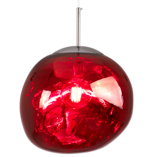 DIXAR 00763 Модерна висяща таванна лампа с единична светлина, стъклено червено Φ36 x H45cm