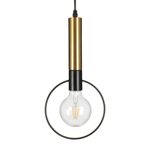 OLVERO 00772 Модерна висяща таванна лампа Единична светлина Черна - Златна метална мрежа M18 x W4 x H38cm