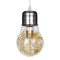 ЛАМПА 00807 Модерна висяща таванна лампа Единична светлина сребърна никелова основа и златен абажур 