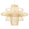  BALI 00862 Винтидж висяща таванна лампа Единична светлобежова дървена бамбук Φ60 x H45cm