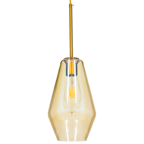 AMARIS 00871 Модерна висяща таванна лампа Единична светлина Медено оцветено стъкло Φ17 x H30cm