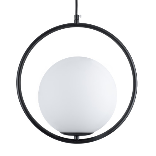  MADRID 00931 Модерна висяща таванна лампа Единична светлина Черна метална стъклена топка M30 x W20 x H30cm