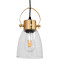  JAVER 00934 Винтидж висяща таванна лампа Единична лампа Прозрачна стъклена камбана със златен абажур Φ14 x H27cm