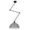 LOTUS 00937 Модерна таванна лампа Единична светло сива матова метална камбана Φ30 x H21cm