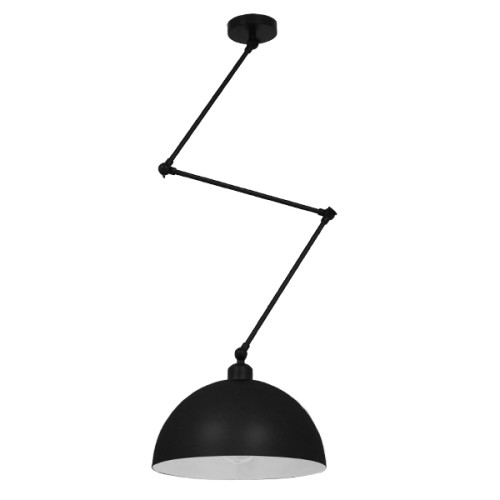LOTUS 00939 Модерна таванна лампа Единична лампа Матова черна метална камбана Φ30 x H21cm