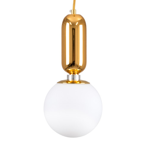 MAVERICK 00943 Модерна висяща таванна лампа Единична светлина златна метална стъклена топка Φ15 x H15cm