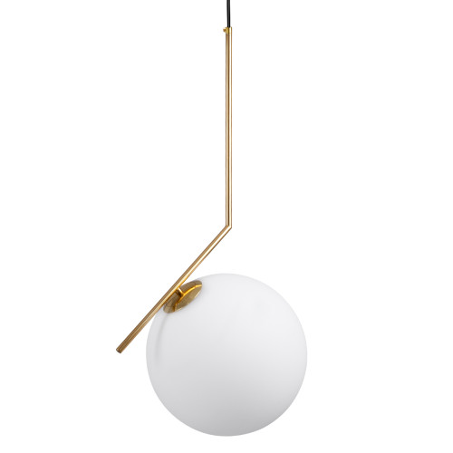 MONROE 00956 Модерна висяща таванна лампа с единична светлина злато - бяла метална топка Φ30 x H75cm