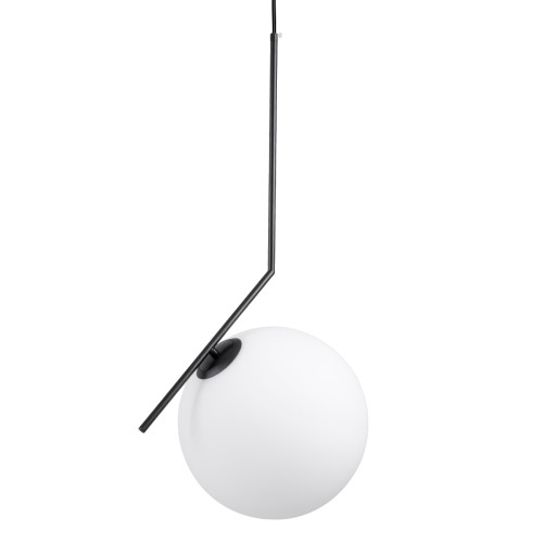 MONROE 00957 Модерна висяща таванна лампа Единична светлина Черна - Бяла метална топка Φ30 x H75cm