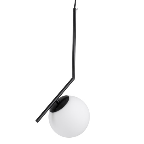 MONROE 00959 Модерна висяща таванна лампа Единична светлина Черна - Бяла метална топка Φ15 x H49cm