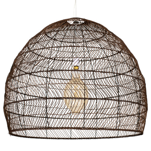 MALIBU 00967 Винтидж висяща таванна лампа Единична светлокафява дървена бамбук Φ100 x H86cm