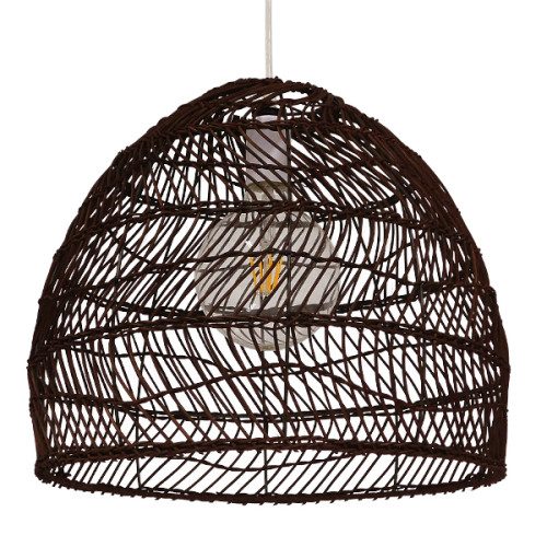  MALIBU 00970 Винтидж висяща таванна лампа Единична светлокафява дървена бамбук Φ40 x H35cm