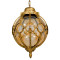  ETOILE 00987 Винтидж индустриална висяща таванна лампа Единична светлина Бронзова златна метална мрежа с медено стъкло W28 x H38cm