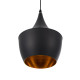 SHANGHAI BLACK 01025-A Μοντέρνο Κρεμαστό Φωτιστικό Οροφής Μονόφωτο 1 x E27 Μαύρο Μεταλλικό Καμπάνα Φ25 x Υ30cm