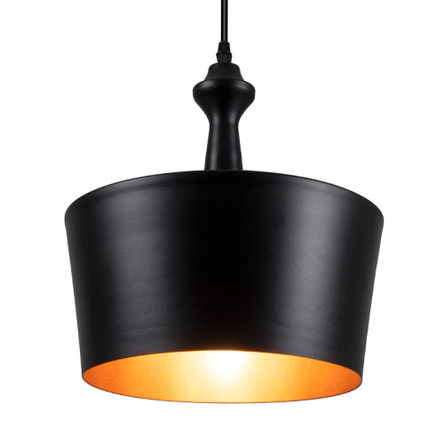 ROCKFORD 01287-A Модерна висяща таванна лампа Единична светлина Черна метална камбана Φ30 x H30cm