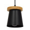 LANA 01424 Модерна единична таванна висяща лампа с дървена основа и черна капачка Φ13 x H17cm