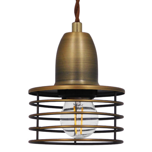 MANHATTAN 01454 Модерна индустриална висяща таванна лампа Единична светлина метална златна камбана Φ11 x H14cm
