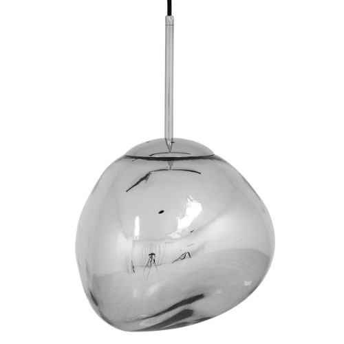 DIXAR 01460 Модерна висяща таванна лампа Единична светлина Стъкло Сребърен никел Φ28 x H40cm